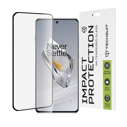Pellicola protettiva per schermo Techsuit per OnePlus 12, Vetro temperato, Full Glue, 111D, Nero
