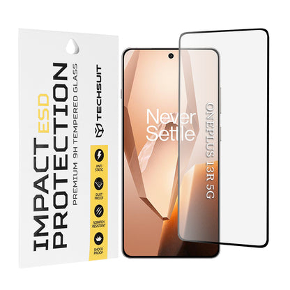 Pellicola protettiva per schermo Techsuit per OnePlus 13R, Vetro temperato, Full Glue, Nero