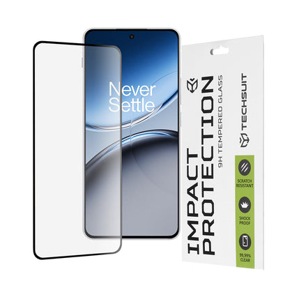 Techsuit Displayschutzfolie für OnePlus Nord 4, gehärtetes Glas, Full Glue, 111D, Schwarz