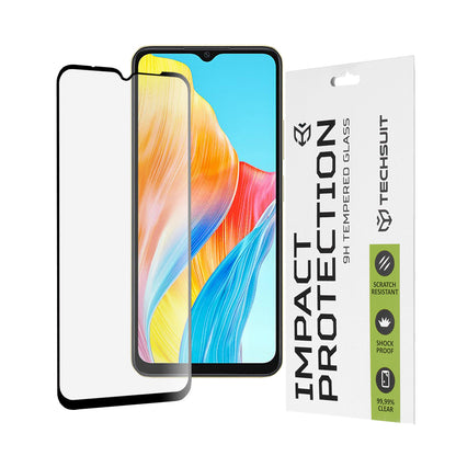 Film de protection d'écran Techsuit pour Oppo A18 / A38, Verre trempé, Full Glue, 111D, Noir