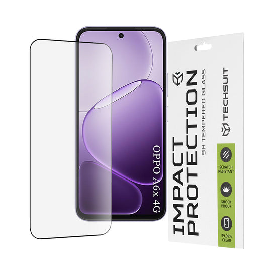 Film de protection écran Techsuit pour Oppo A6x 4G / A6x, Verre Trempé, Full Glue, 111D, Noir