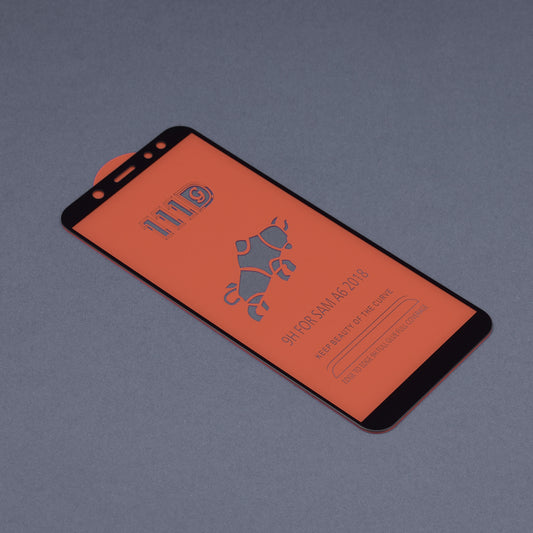 Techsuit Displayschutzfolie für Samsung Galaxy A6 Plus (2018) A605, gehärtetes Glas, Full Glue, 111D, Schwarz