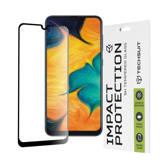 Film de protection d'écran Techsuit pour Samsung Galaxy M31 M315 / M21 M215 / A50s A507 / A30s A307, Verre trempé, Full Glue, 111D, Noir