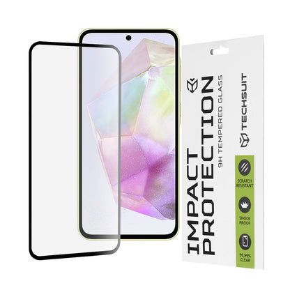 Pellicola protettiva per schermo Techsuit per Samsung Galaxy M56 M566 / M35 / A55 5G A556 / A35 5G A356, Vetro Temperato, Full Glue, 111D, Nero