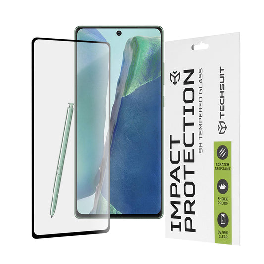 Film de protection d'écran Techsuit pour Samsung Galaxy Note 20 5G N981 / Note 20 N980, Verre trempé, Full Glue, 111D, Noir
