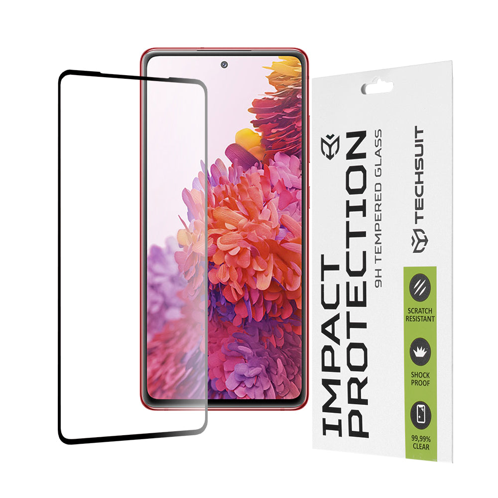 Pellicola protettiva per schermo Techsuit per Samsung Galaxy S20 FE 2022 G781 / S20 FE 5G G781 / S20 FE G780, Vetro Temperato, Full Glue, 111D, Nero