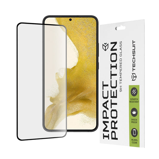 Film de protection d'écran Techsuit pour Samsung Galaxy S23+ S916 / S22+ 5G S906, Verre trempé, Full Glue, 111D, Noir