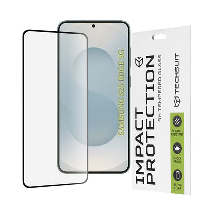 Film de protection d'écran Techsuit pour Samsung Galaxy S25 Edge S937, Verre Trempé, Full Glue, 111D, Noir