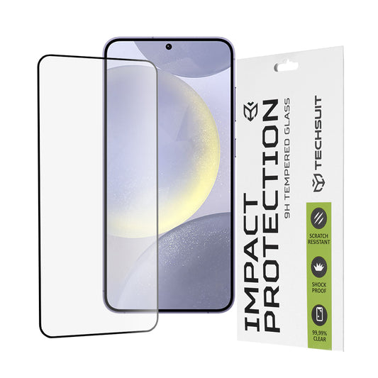 Pellicola protettiva per schermo Techsuit per Samsung Galaxy S25+ S936 / S24+ S926, Vetro temperato, Full Glue, 111D, Nero