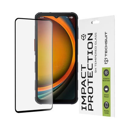 Pellicola protettiva per schermo Techsuit per Samsung Galaxy XCover7 Pro, Vetro Temperato, Full Glue, 111D, Nero