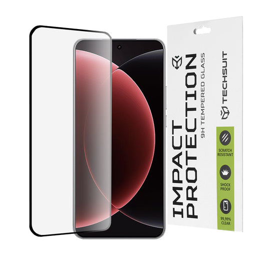 Pellicola protettiva per schermo Techsuit per Xiaomi 15 Ultra, Vetro Temperato, Full Glue, 111D, Nero