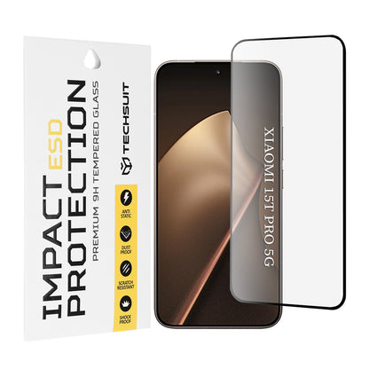 Film de protection d'écran Techsuit pour Xiaomi 15T Pro, Verre Trempé, Full Glue, Noir