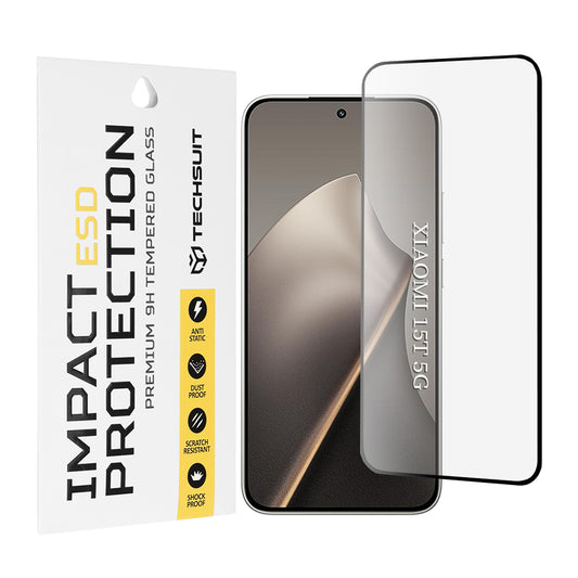 Film de protection d'écran Techsuit pour Xiaomi 15T, Verre Trempé, Full Glue, Noir