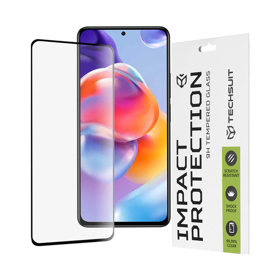 Pellicola protettiva per schermo Techsuit per Xiaomi Poco X4 Pro 5G / Redmi Note 11 Pro+ 5G, Vetro temperato, Full Glue, 111D, Nero