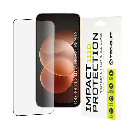 Film de protection d'écran Techsuit pour Xiaomi Redmi Note 17 Pro / Note 17 Pro Max, Verre Trempé, Full Glue, 111D, Noir