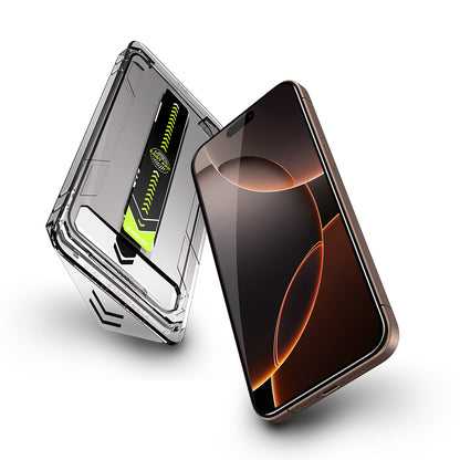 Film de protection d'écran Techsuit TitanGlass pour Apple iPhone 14 Pro Max, Verre trempé, Collage intégral, Lot de 2 pièces, Noir
