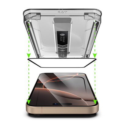 Film de protection d'écran Techsuit TitanGlass pour Apple iPhone 14 Pro Max, Verre trempé, Collage intégral, Lot de 2 pièces, Noir