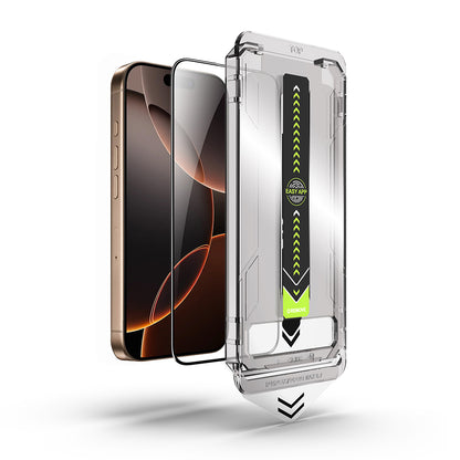 Techsuit TitanGlass Displayschutzfolie für Apple iPhone 16 Pro Max, Sicherheitsglas, Vollkleber, Schwarz