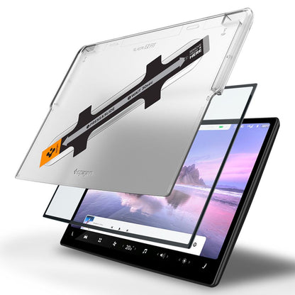 Pellicola Protettiva Spigen GlastR EZ FIT per Navigazione Tesla X / S (2022 - 2021), Vetro Temperato, Nero AGL04688