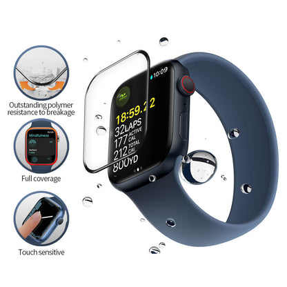 Pellicola Protettiva Blueo High Molecule per Apple Watch 8 / 7 Serie 41mm, Vetro Temperato, Nero