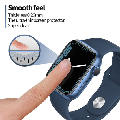 Pellicola Protettiva Blueo High Molecule per Apple Watch 8 / 7 Serie 45mm, Vetro Temperato, Nero