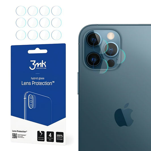 3MK Schutzfolie für die Rückkamera des Apple iPhone 12 Pro, flexibles Glas, 4er-Set, transparent
