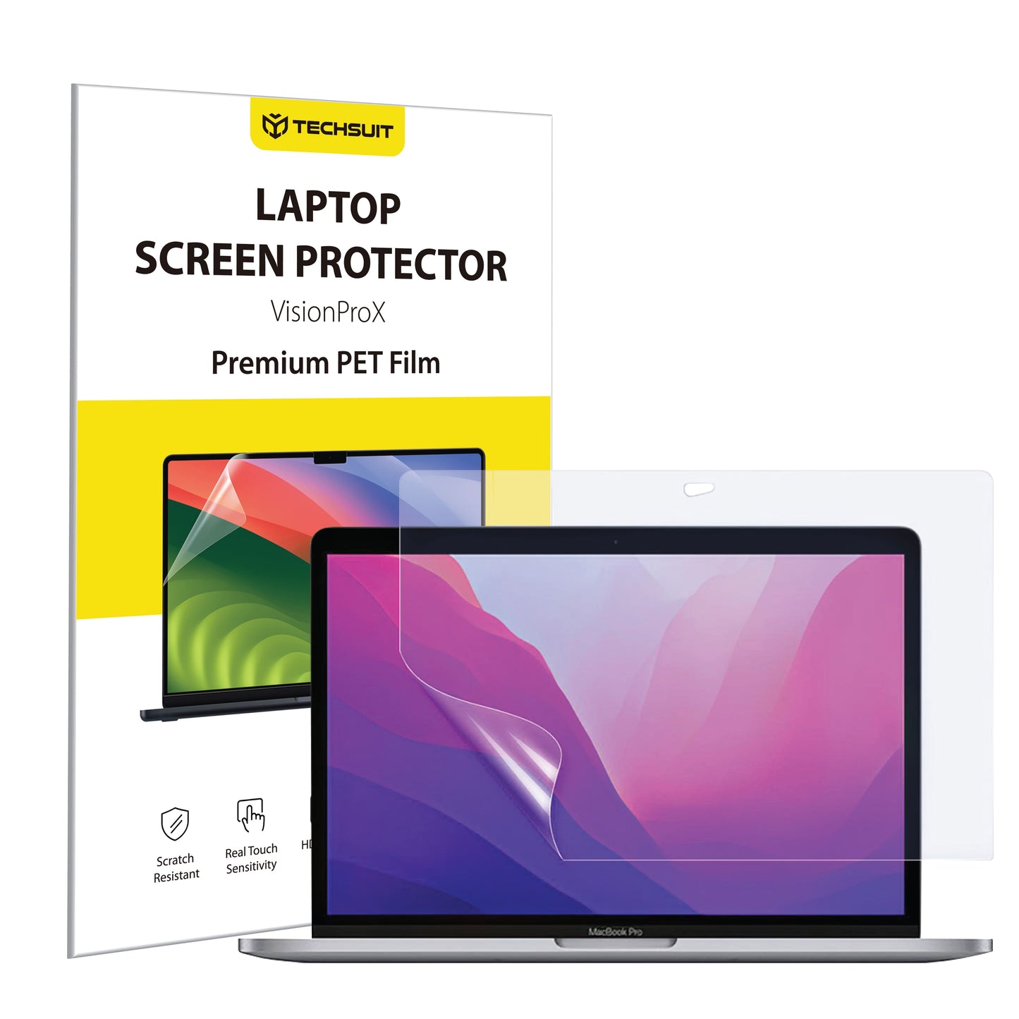 Mattfolie Schutzfolie Anti-Blau-Licht Techsuit VisionProX für Apple MacBook Pro 13 Zoll (2022) / (2020) / (2019) / (2018) / (2016), Kunststoff