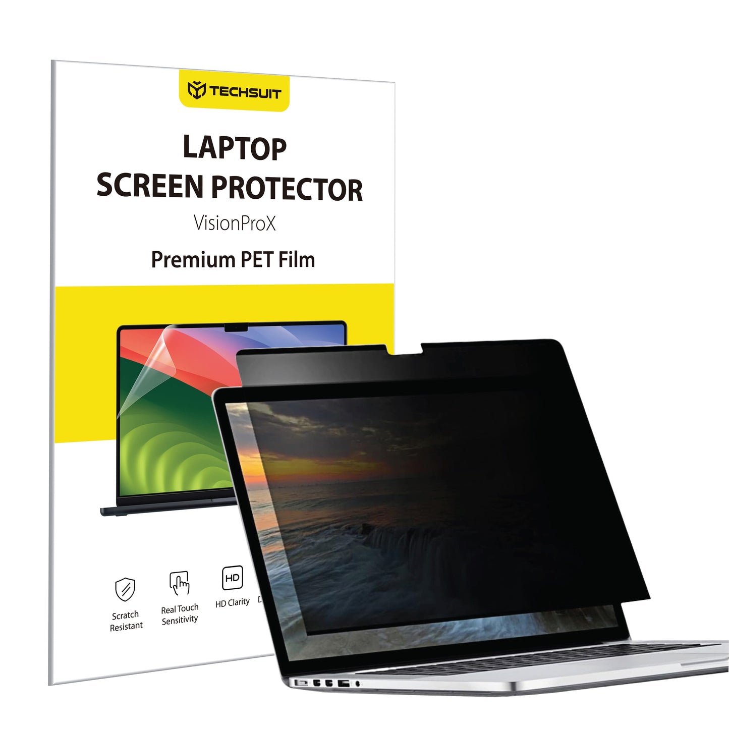 Film de Protection d'Écran Privacy Techsuit VisionProX Magnétique pour Apple MacBook Pro 14 pouces (2024), Plastique