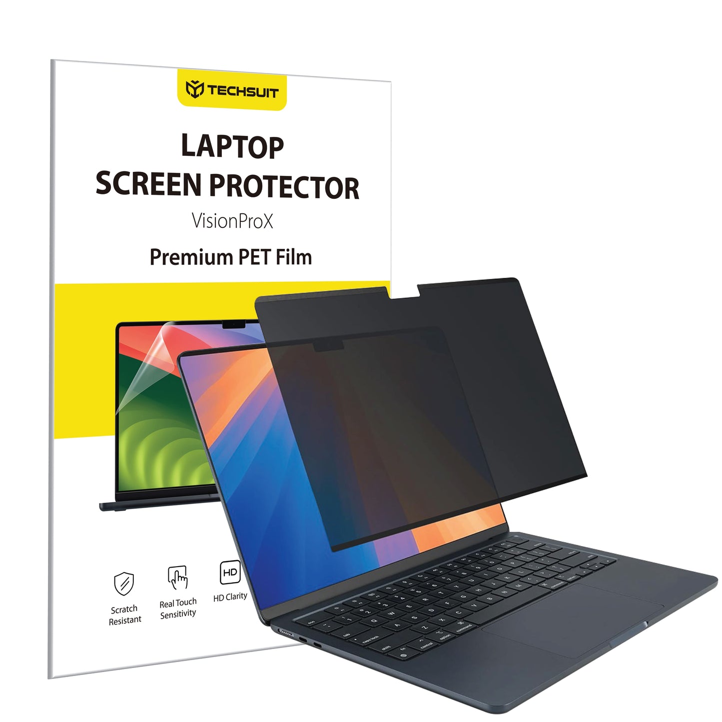 Pellicola Protettiva Schermo Privacy Techsuit VisionProX per Apple MacBook Air M4 13inch (2025), Plastica