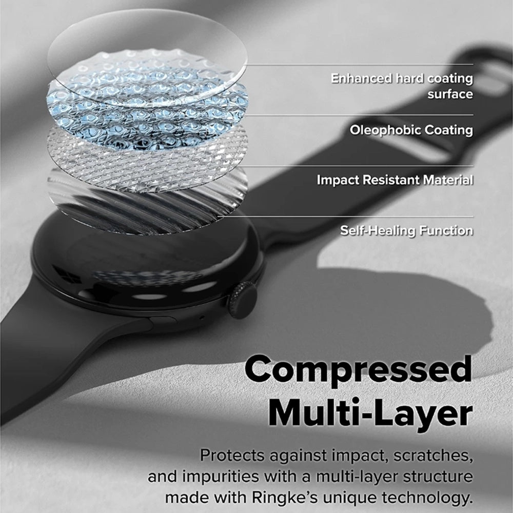 Pellicola Protettiva Ringke Dual Easy Pro per Google Pixel Watch 4 45mm, Set 2 pezzi, Plastica