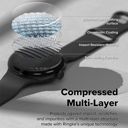 Pellicola Protettiva Ringke Dual Easy Pro per Google Pixel Watch 4 45mm, Set 2 pezzi, Plastica