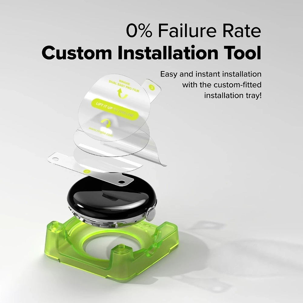 Pellicola Protettiva Ringke Dual Easy Pro per Google Pixel Watch 4 45mm, Set 2 pezzi, Plastica