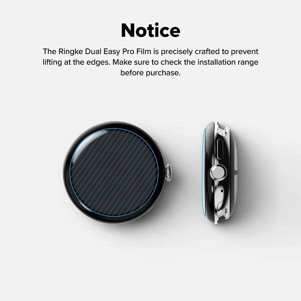 Pellicola Protettiva Ringke Dual Easy Pro per Google Pixel Watch 4 45mm, Set 2 pezzi, Plastica