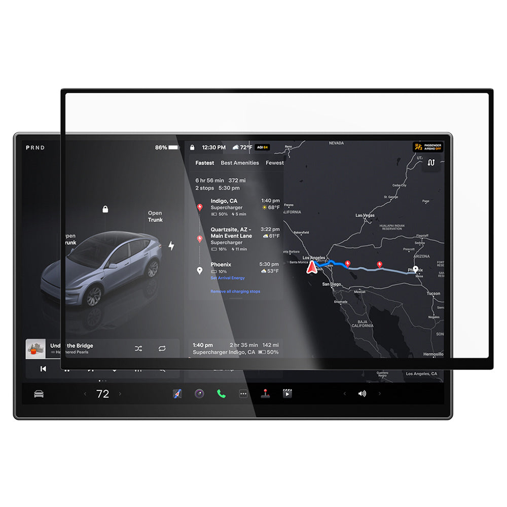 Pellicola Protettiva Spigen GlastR EZ FIT Anti-Riflesso per Navigazione Tesla Y 2026 Premium / Performance, Vetro Temperato AGL10819