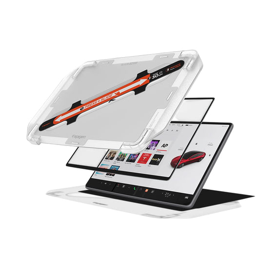 Film de protection Spigen GlastR EZ FIT pour navigation Tesla Y (2026 / 2025) / 3 (2026 / 2025 / 2024), Verre trempé AGL10654