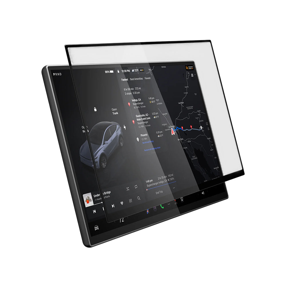 Spigen GlastR EZ FIT Schutzfolie für Tesla Y 2026 Premium / Performance Navigation, Gehärtetes Glas AGL10820