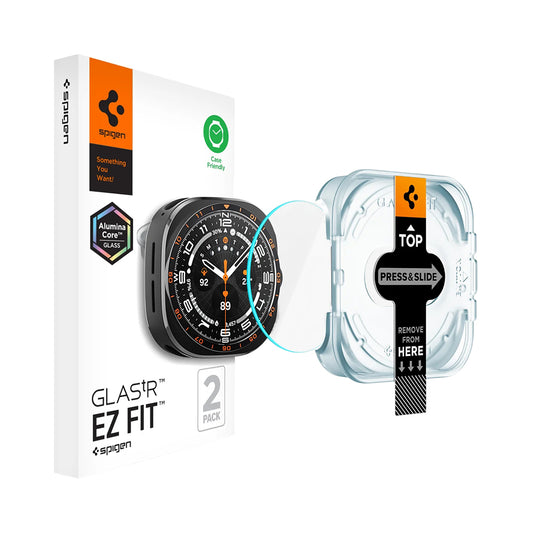 Spigen GlastR EZ FIT Protective Film for Samsung Galaxy Watch Ultra2, Tempered Glass, Set of 2 pieces AGL11758
