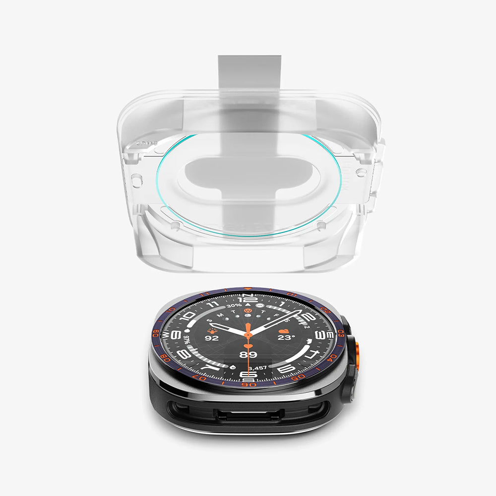 Spigen GlastR EZ FIT Schutzfolie für Samsung Galaxy Watch Ultra2, gehärtetes Glas, 2er-Set AGL11758