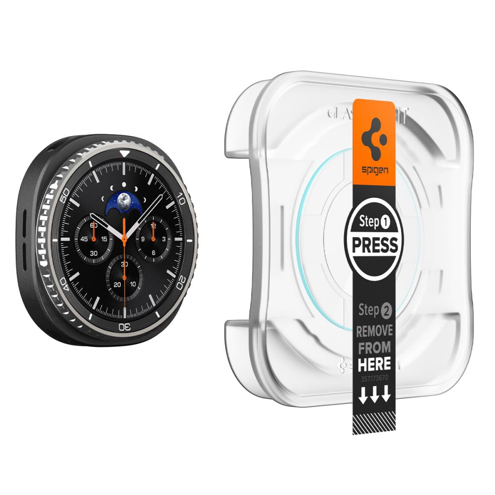 Pellicola Protettiva Spigen GlastR EZ FIT per Samsung Galaxy Watch8 Classic, Set 2 pezzi, Vetro Temperato AGL09877