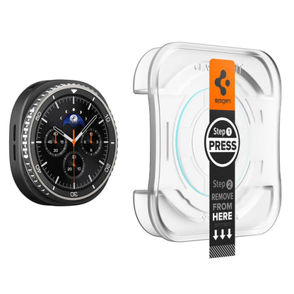 Pellicola Protettiva Spigen GlastR EZ FIT per Samsung Galaxy Watch8 Classic, Set 2 pezzi, Vetro Temperato AGL09877