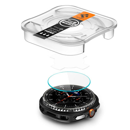 Pellicola Protettiva Spigen GlastR EZ FIT per Samsung Galaxy Watch8 Classic, Set 2 pezzi, Vetro Temperato AGL09877