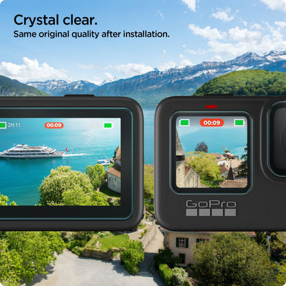 Film de protection d'écran et de lentille Spigen GlastR Slim pour GoPro Hero 12 / 9 / 10 / 11, Verre Trempé, Set de 6 pièces AGL03045