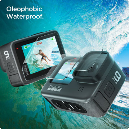 Film de protection d'écran et de lentille Spigen GlastR Slim pour GoPro Hero 12 / 9 / 10 / 11, Verre Trempé, Set de 6 pièces AGL03045