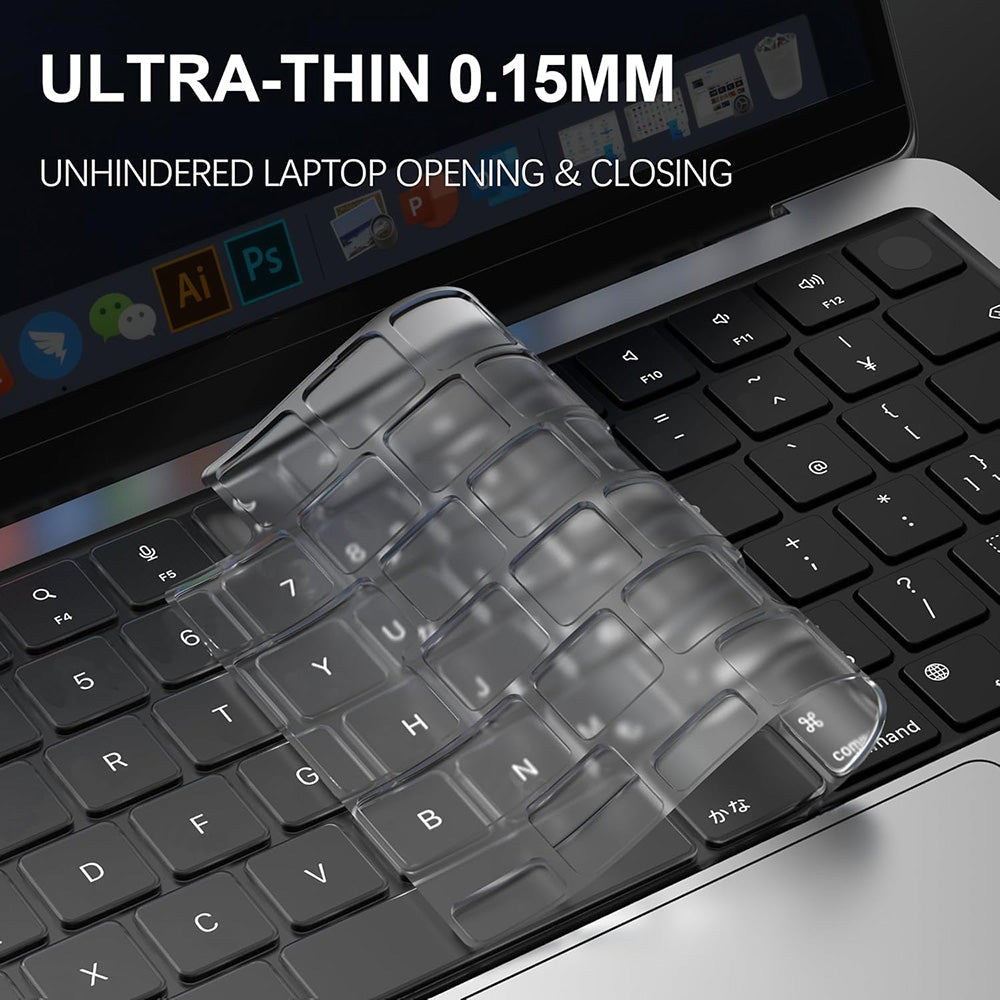 Custodia Protettiva per Tastiera Techsuit PureTypeX per Apple MacBook Pro 14 / Air 13 / Air 15 Series, Trasparente