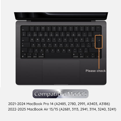 Custodia Protettiva per Tastiera Techsuit PureTypeX per Apple MacBook Pro 14 / Air 13 / Air 15 Series, Trasparente