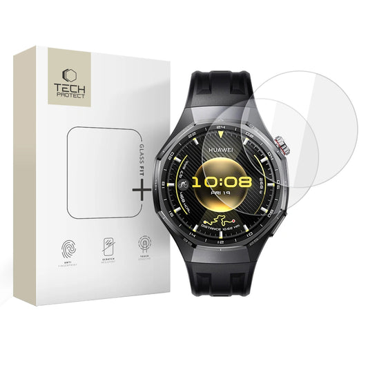 Schutzfolie Tech-Protect Fit+ für Huawei Watch GT 6 Pro, Set 2 Stück, Gehärtetes Glas