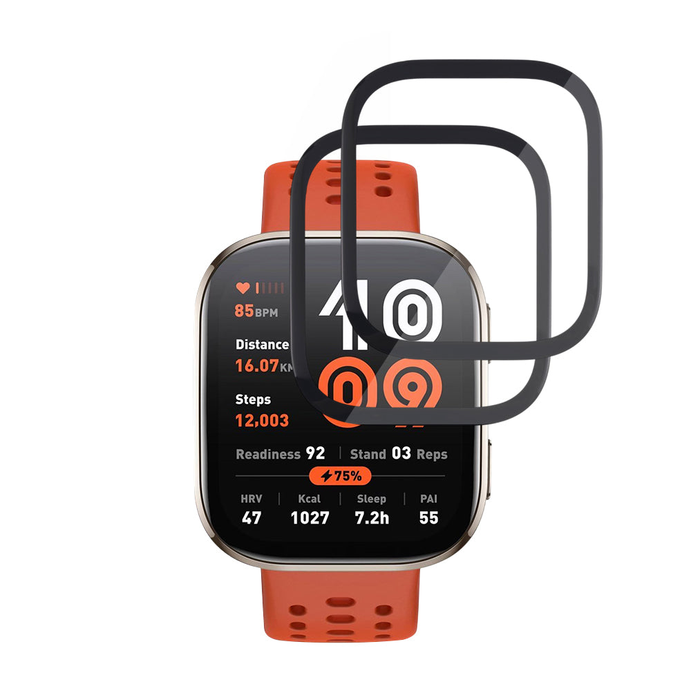 Pellicola Protettiva Techsuit Nano Flex per Amazfit Bip 6, Set 2 pezzi, Plastica, Nera