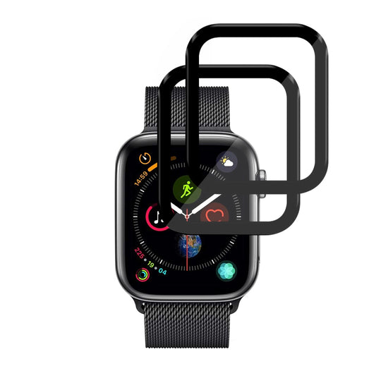 Pellicola Protettiva Techsuit Nano Flex per Apple Watch Serie 44mm, Set 2 pezzi, Plastica, Nera