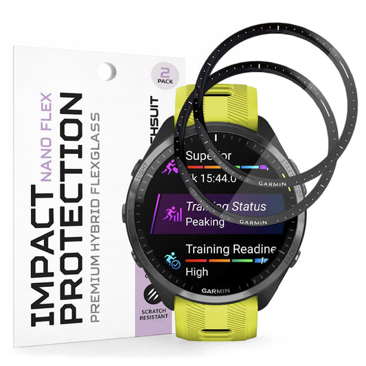 Schutzfolie Techsuit Nano Flex für Garmin Forerunner 965, Set 2 Stück, Kunststoff, Schwarz