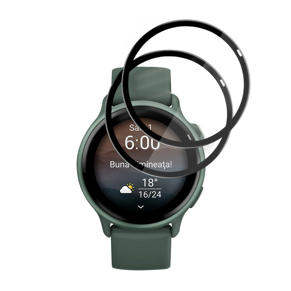 Film de protection Techsuit Nano Flex pour Garmin vivoactive 6, Set de 2 pièces, Plastique, Noir